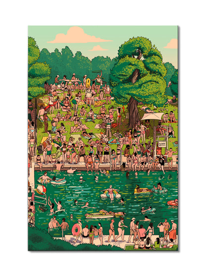 Barton Springs Canvas Triptych