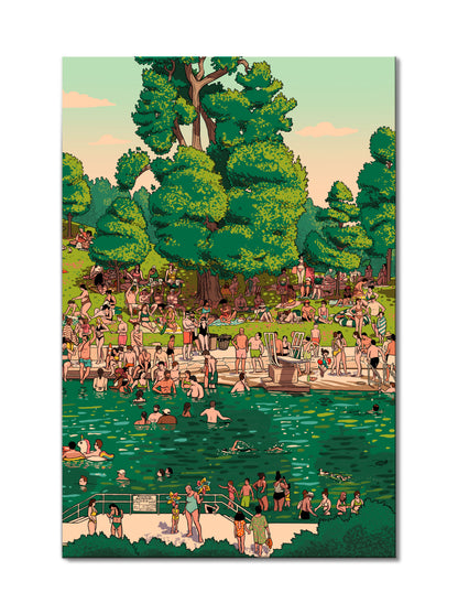 Barton Springs Canvas Triptych