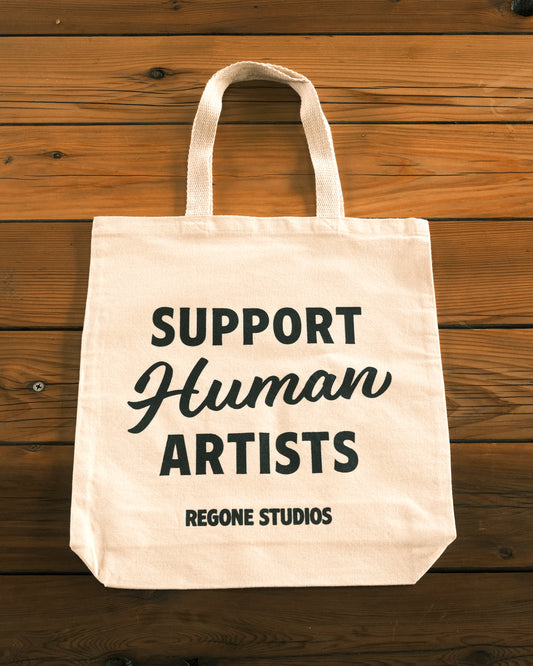 Support Human Artists Tote Bag
