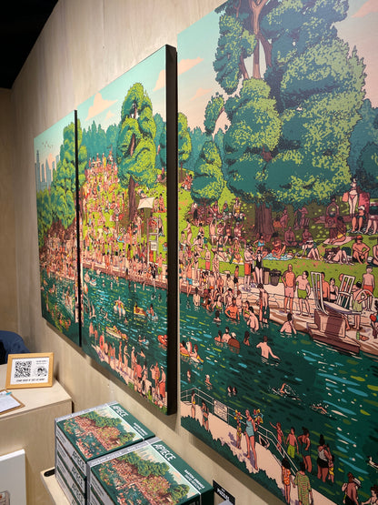 Barton Springs Canvas Triptych